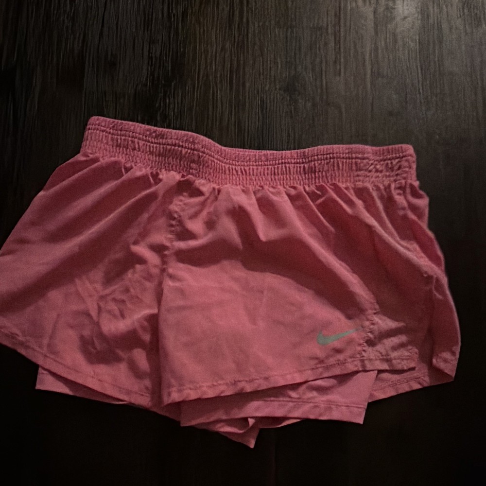 Nike Women’s Pink Solid Running & Jogging Shorts Woven Polyester Drawstring