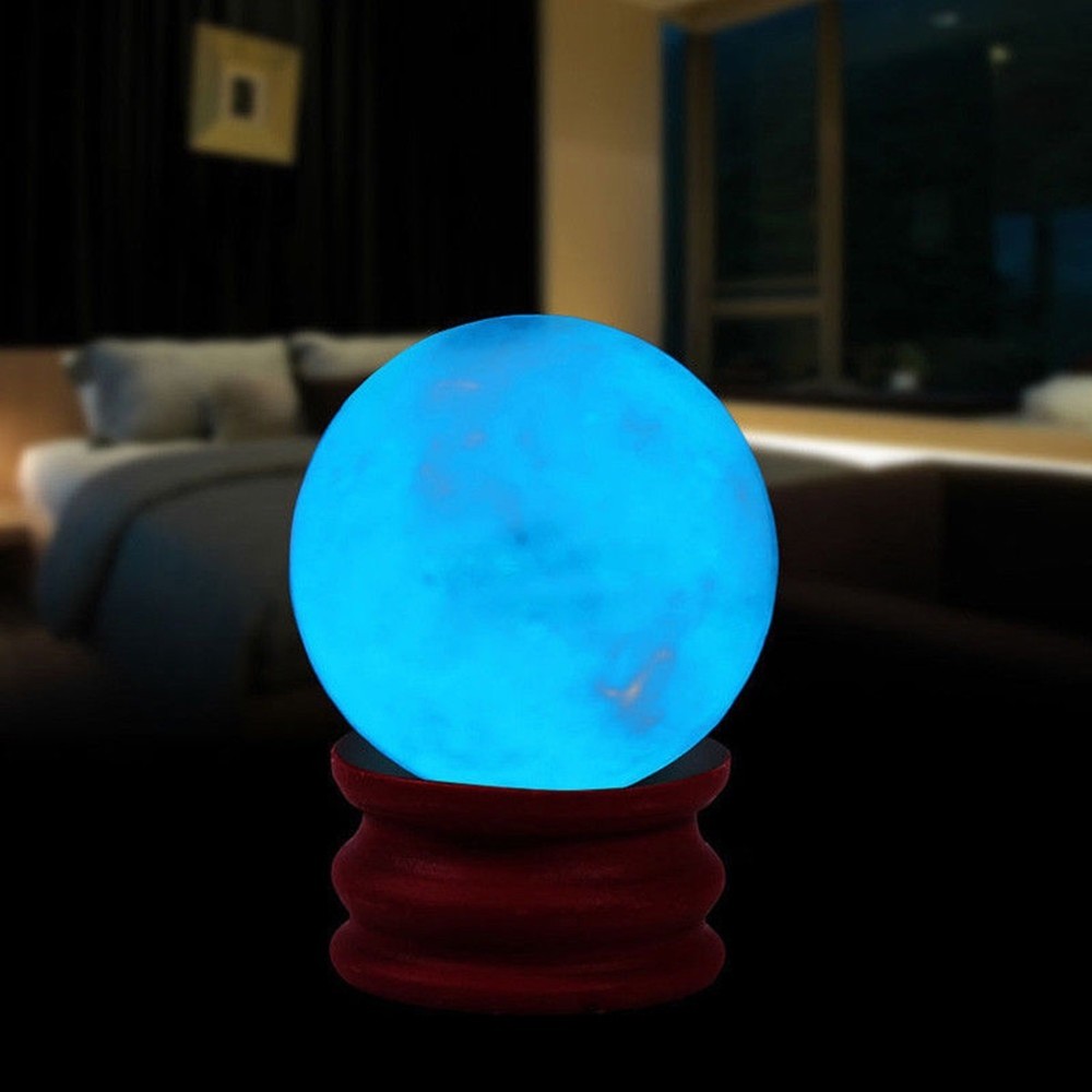 35mm Glow in the Dark Blue Luminous Quartz Crystal Sphere Ball