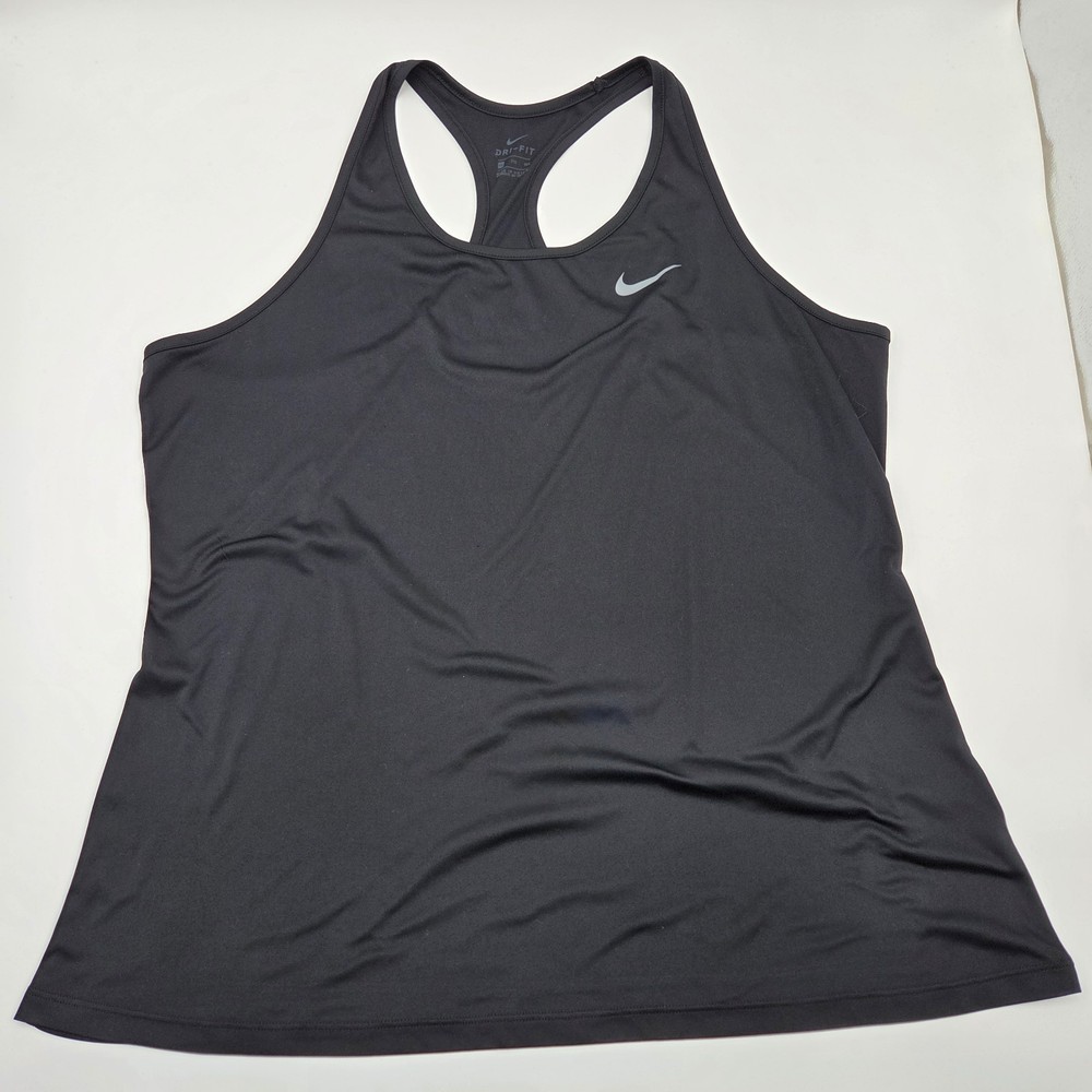 Nike, Tank Top, Dri-FIT, Racerback, Black, Women's, Size XXL