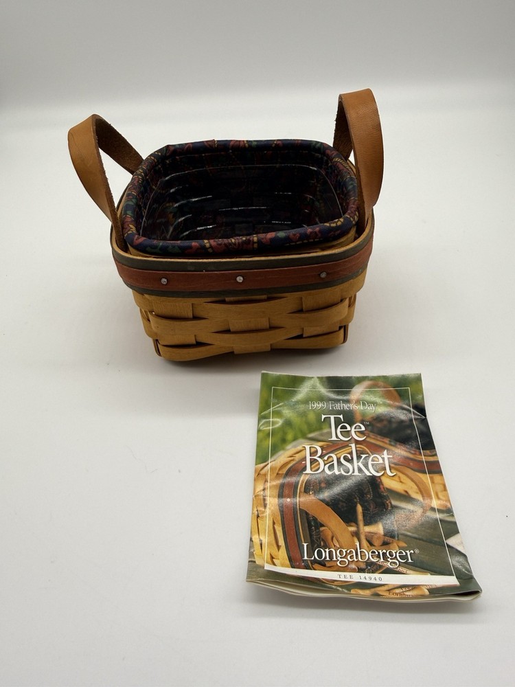 Longaberger 1999 Father’s Day Tee Basket, Liner & Protector