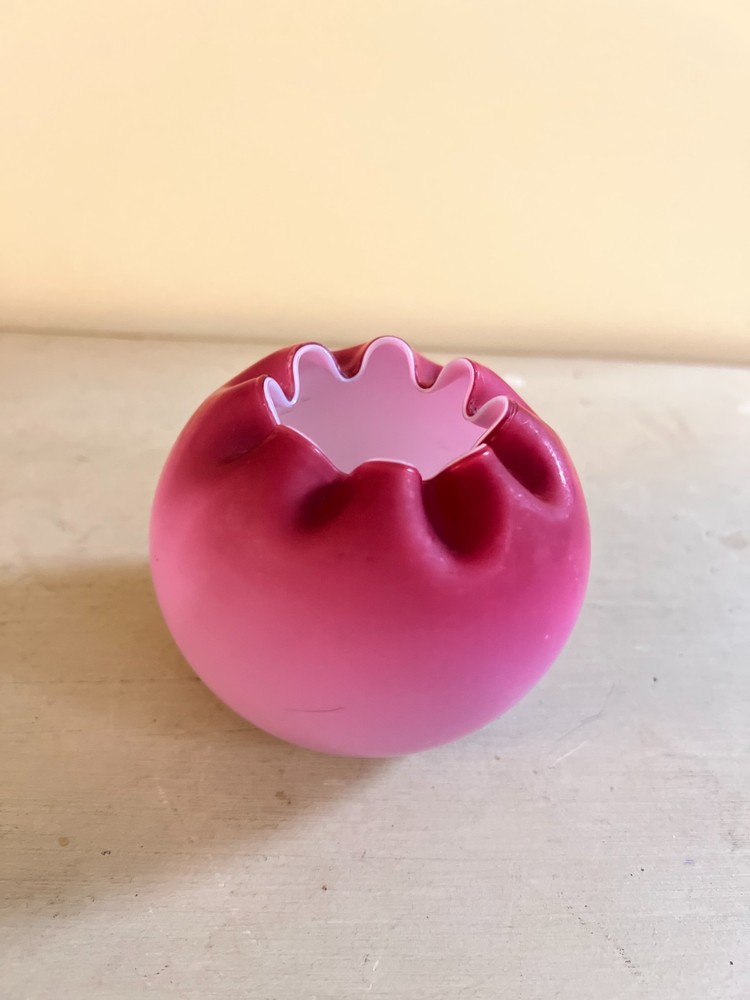 Pink Satin Glass rose bowl