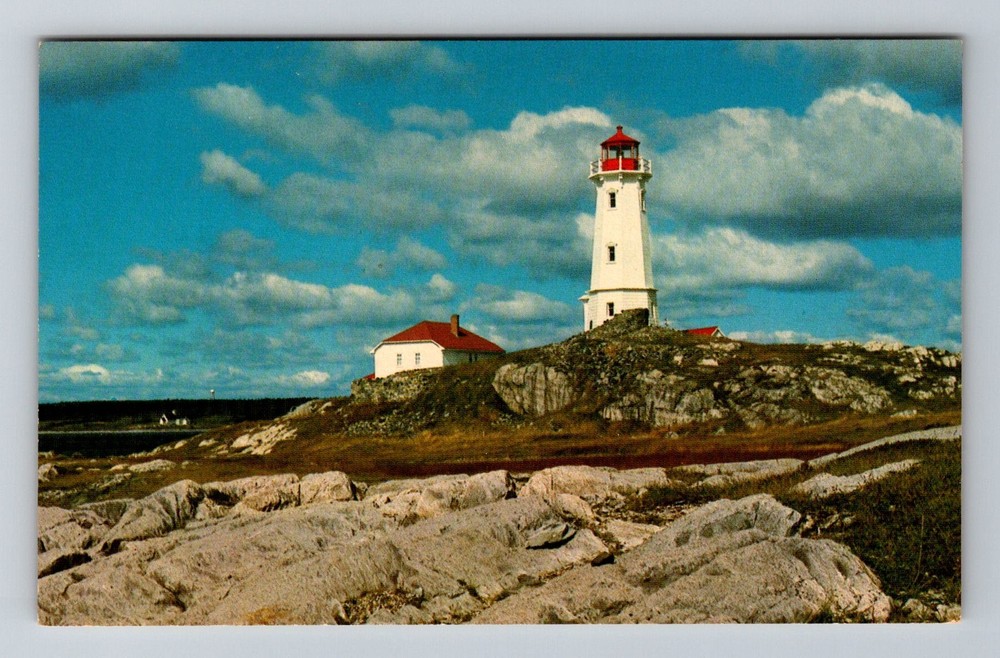 Canada- Nova Scotia Fortress Of Louisbourg Lighthouse Point Old Vintage Postcard