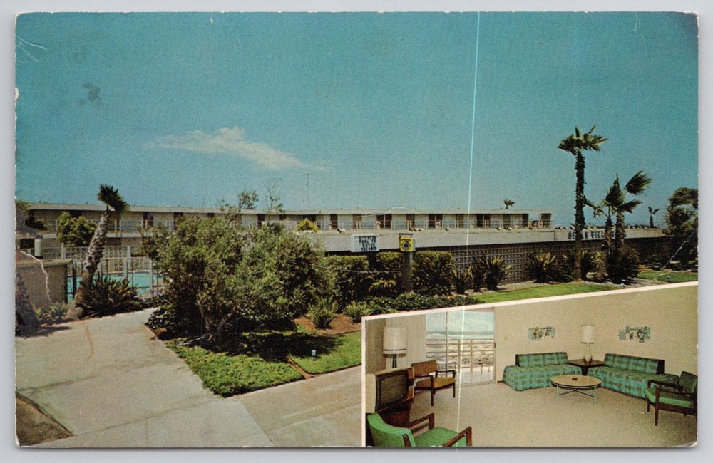 Ocean Villa Motel San Diego CA Vintage Postcard Mission Bay Ocean Beach 1967