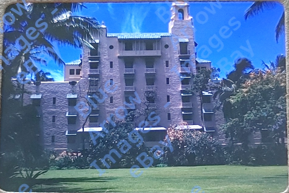 1940s 35mm Slide Royal Hawaiian Hotel Waikiki Honolulu Hawaii #10856