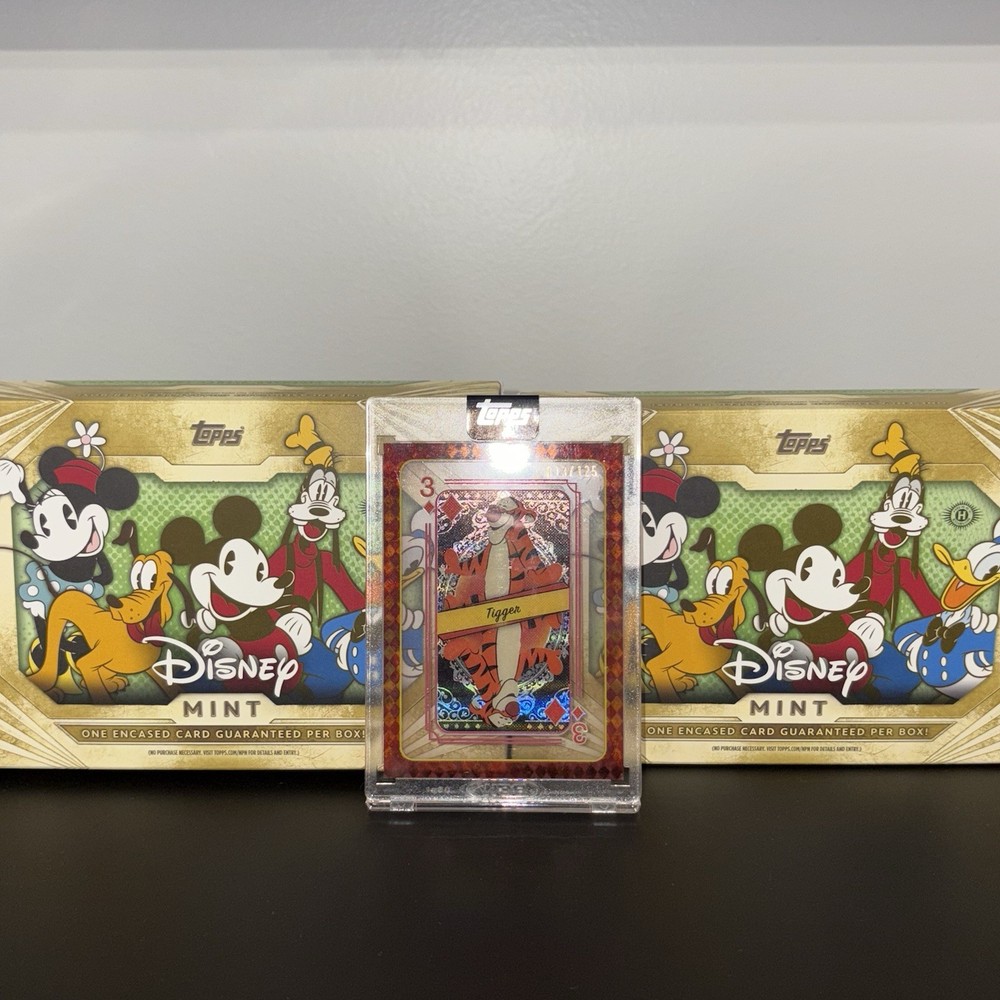 2025 TOPPS DISNEY MINT  TIGGER PLAYING CARD THREE DIAMONDS /125 ENCASED QH-47