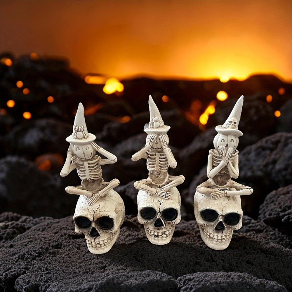 Skeleton Statue Decor Resin Realistic Skull Decorations Realistic pretty good