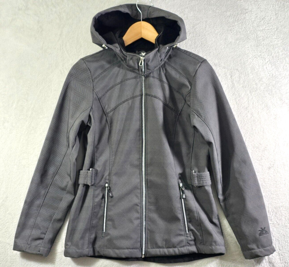 ZeroXposur Fleece-Lined Full Zip hooded Gray Women's Jacket Size S