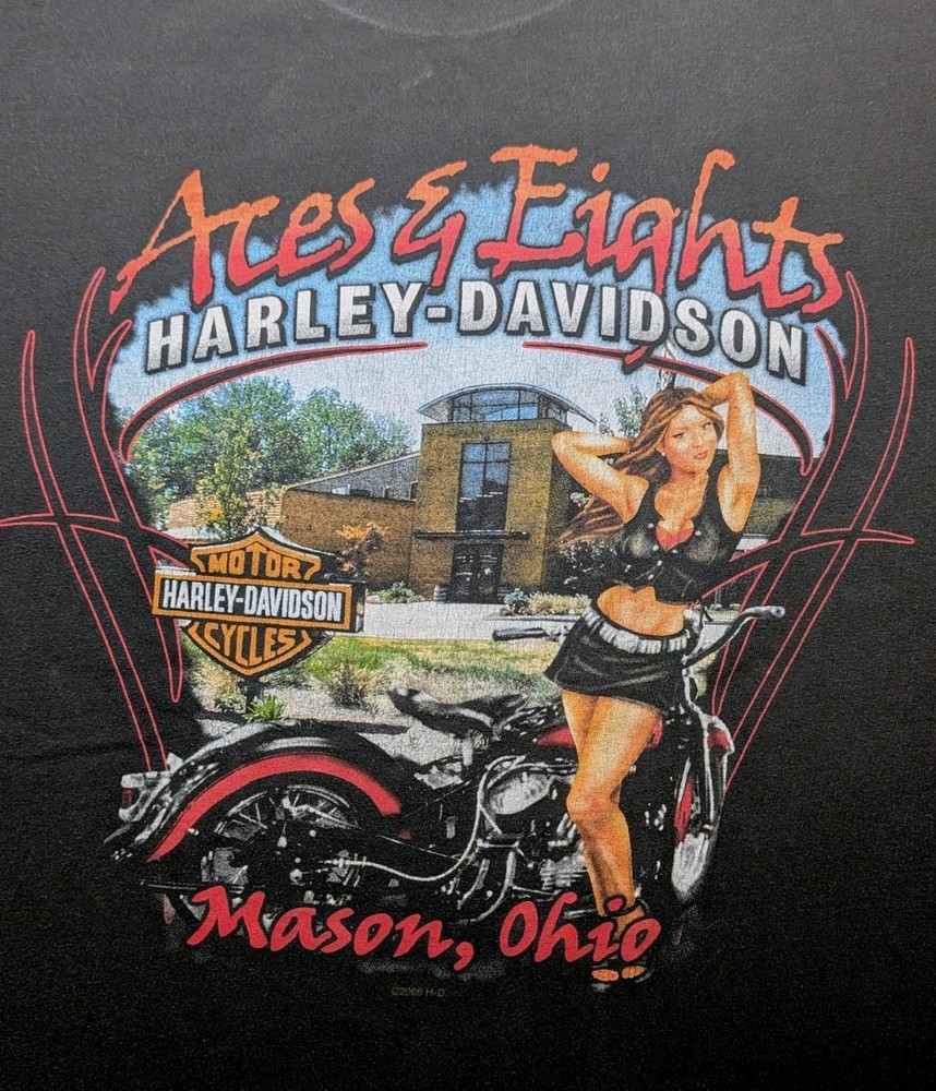 Harley Davidson T Shirt Mens XL Aces & Eights Mason Ohio Biker Tee 2005