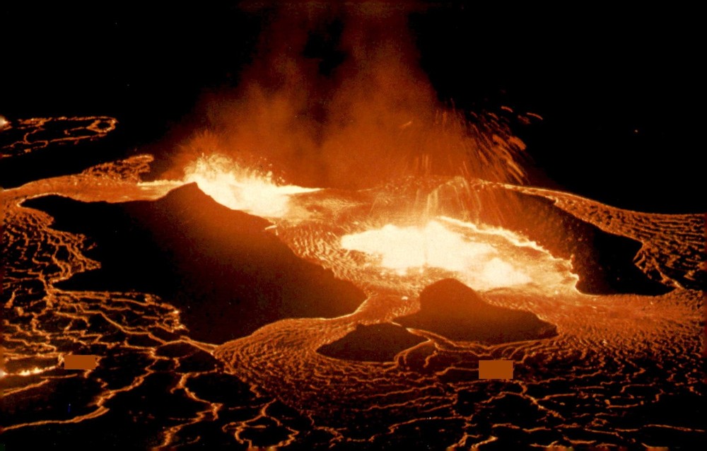 Halemaumau Firepit Night Scene, Kilauea Volcano, Hawaii Postcard