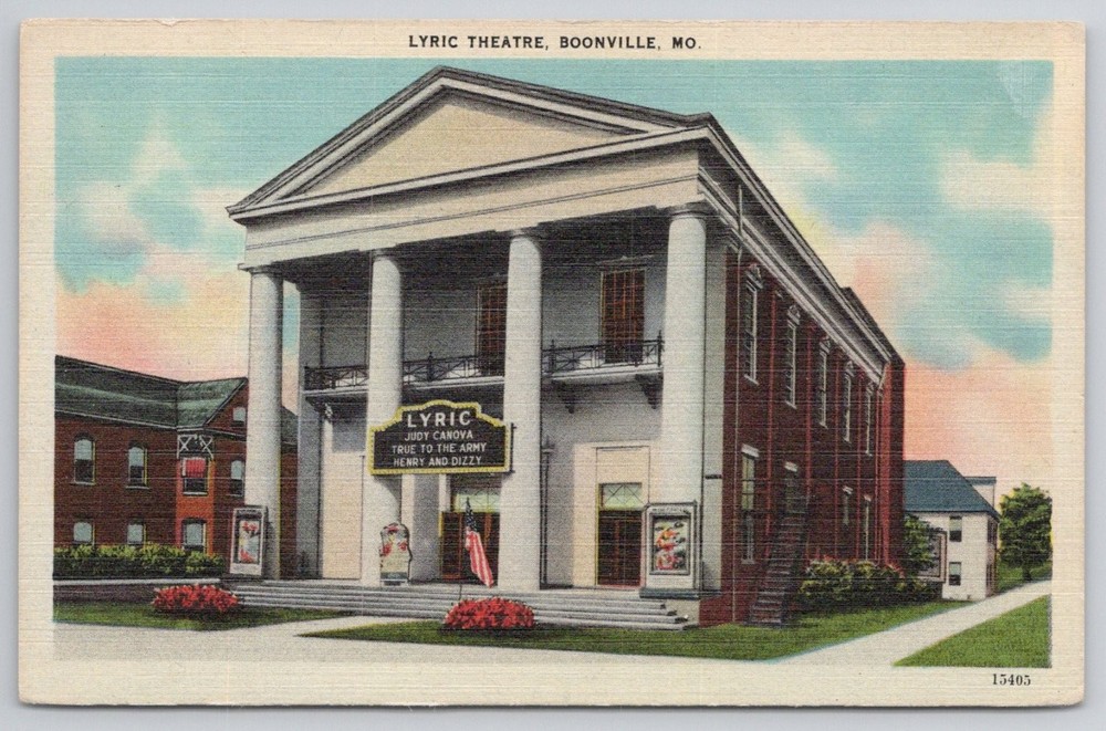 Lyric Theatre Boonville MO Postcard 1940s Judy Canova True To The Army