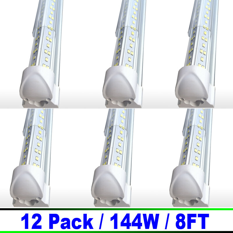 12/Pcs 8Ft 144W Led Shop Lights Integrated 8 Foot Led Tube Light Garage Fixture