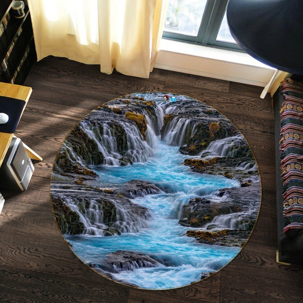 3D Mountain River NAO6011 Game Rug Mat Elegant Photo Carpet Mat Fay