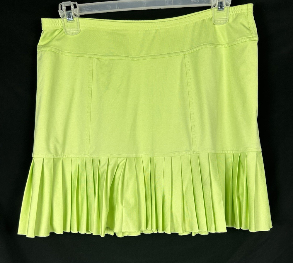 JOFIT Skort Large Knife Pleated Active Skirt w/ shorts Green pull On Golf Tennis
