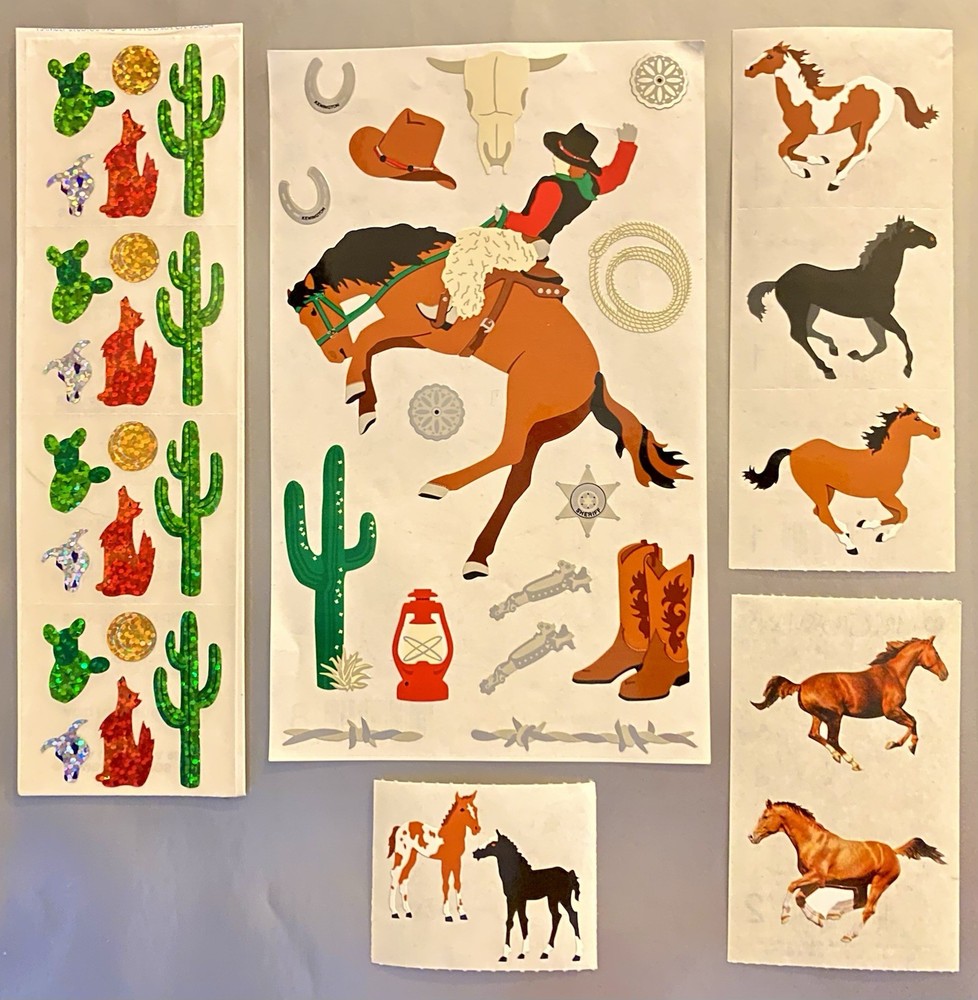 Mrs Grossman’s Stickers Wild West Cowboy Horse Hambly Coyote Cactus Skull Desert