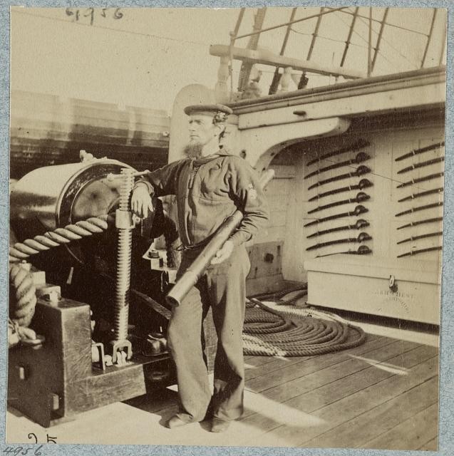 Photo:Charleston S.C. U.S.S. New Hampshire 1860s Sailor on Deck Civil War