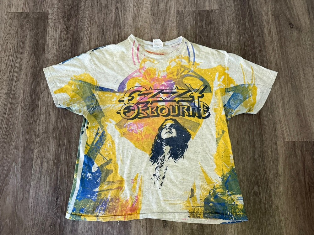 Vintage 90s Ozzy Osbourne AOP Shirt XL Single Stitch USA Rare Tour Tee
