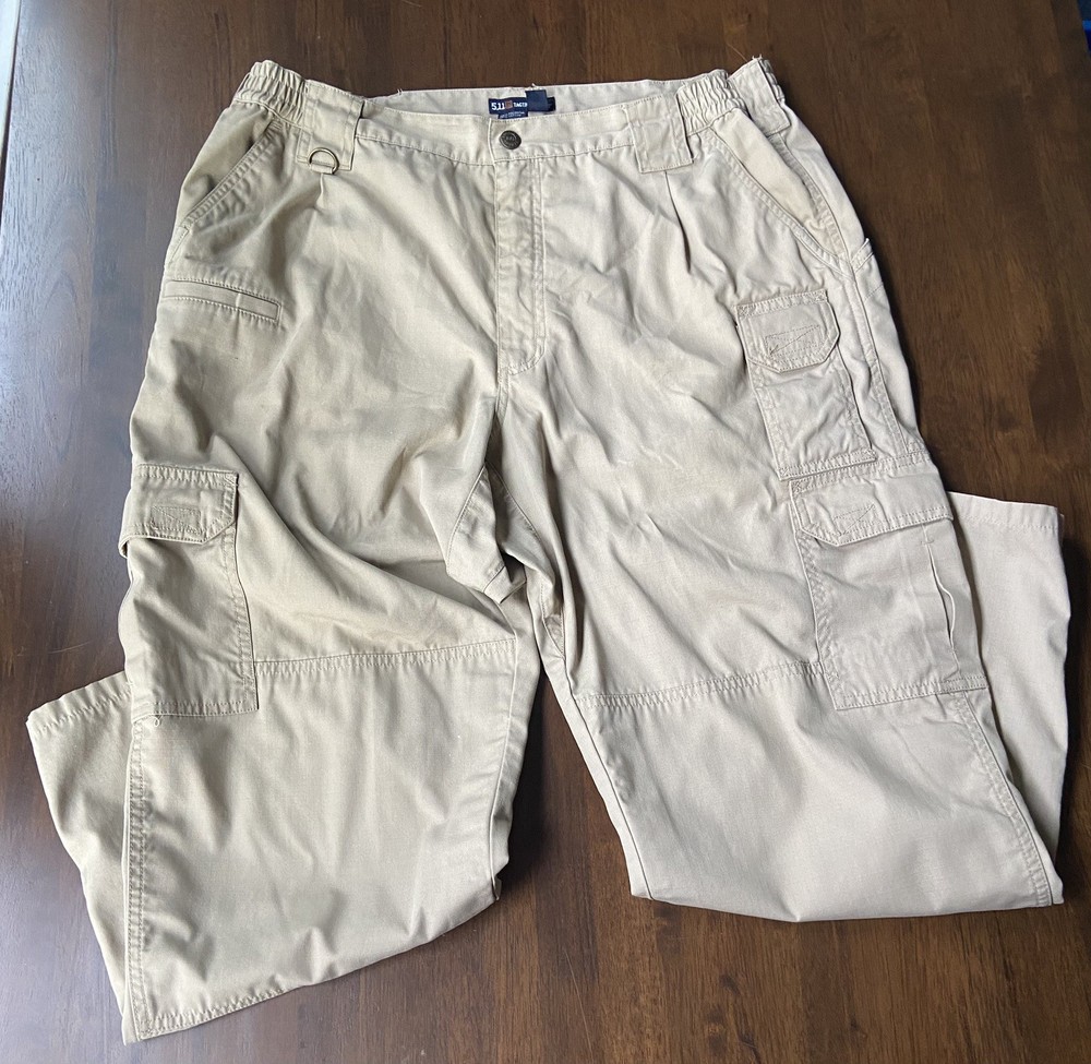 5.11 Tactical Series Men’s Khaki Cargo Pants 38x30 Ripstop Workwear Hiking