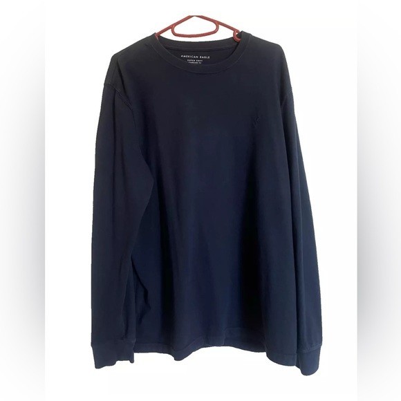 American Eagle Outfitters Blue navy Long Sleeve Tee with Crew Neck Sz L