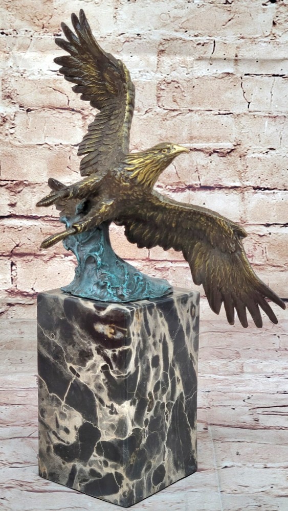 Bronze Sculpture Signed Miguel Lopez Eagle Falcon Bronze Sculpture Statue Sale