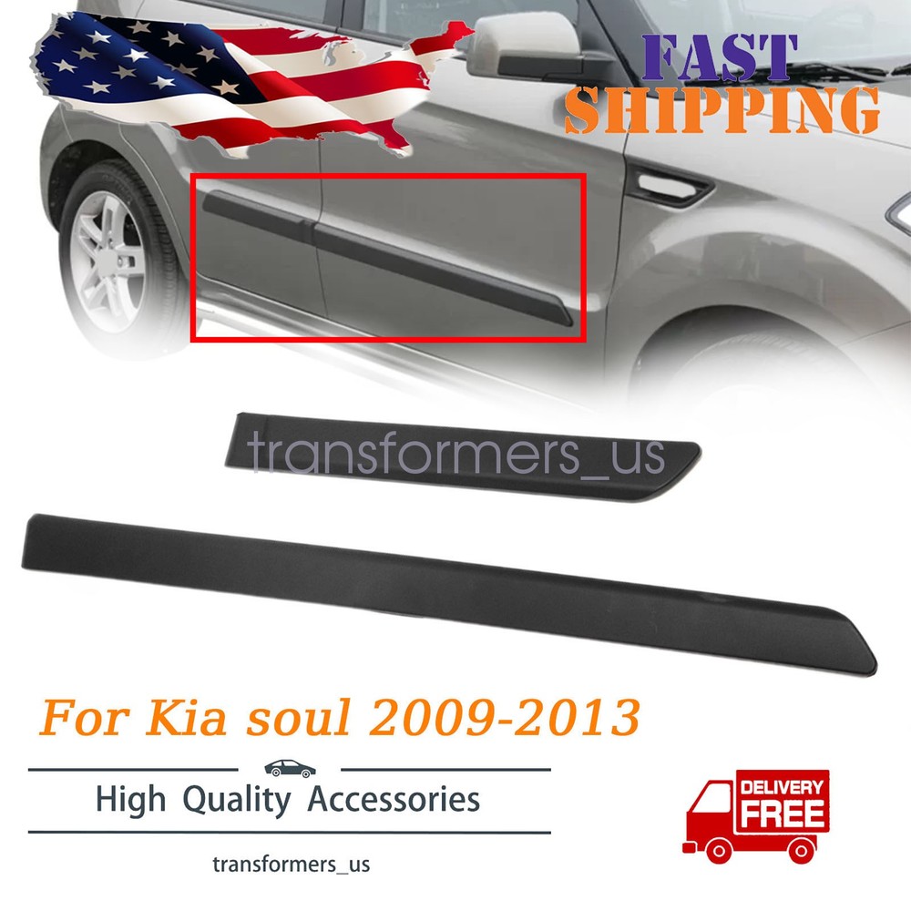 2pcs Front+Rear Right Side Door Side Body Molding For Kia Soul 2009-2013 US
