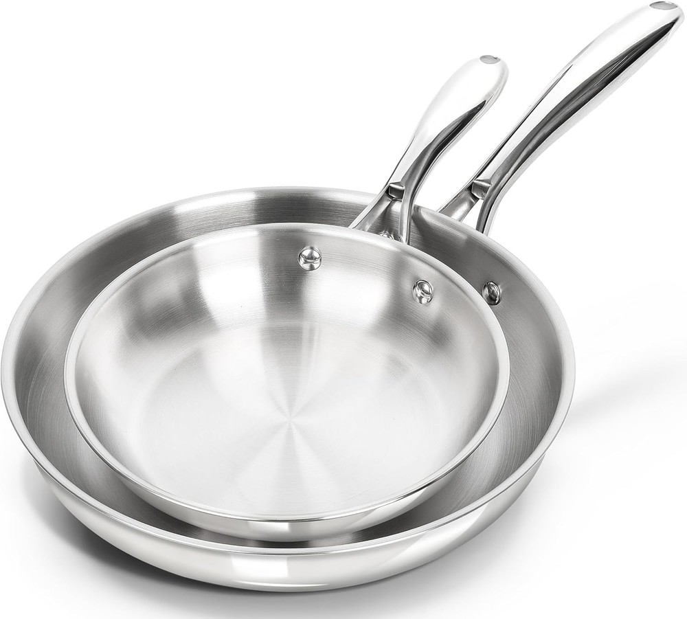 MICHELANGELO Stainless Steel Frying Pan Set, 8