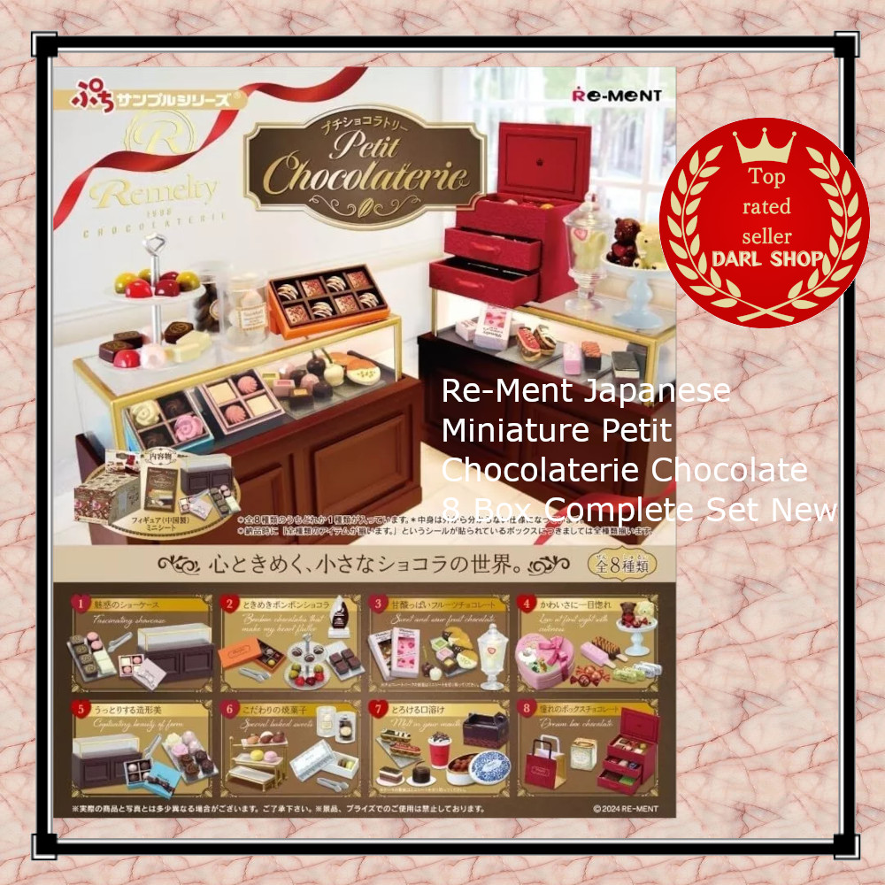 Re-Ment Japanese Miniature Petit Chocolaterie Chocolate 8 Box Complete Set New