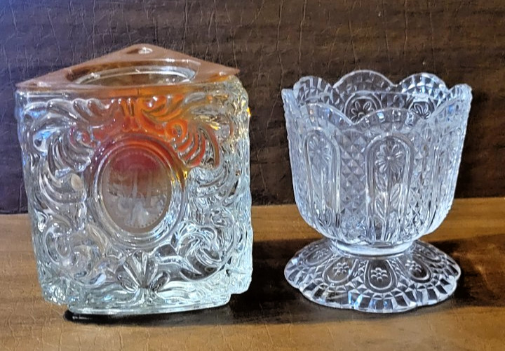 Avon Clear Glass Candle Votive Holders Heavy Solid