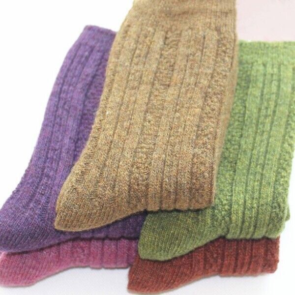 5Pairs 95 %Wool Crew Warm Thicken Dress Heavy Women Thick Fuzzy Color Soft Socks