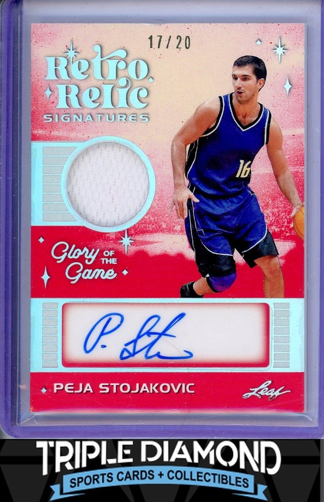 2025 Leaf Glory of The Game Peja Stojakovic Retro Relic Patch Auto #17/20 S760