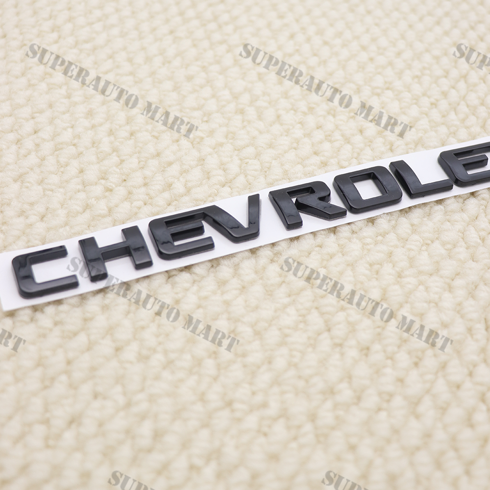 For Silverado Rear Lifgate Tailgate Letter Badge Nameplate Gloss Black Emblem