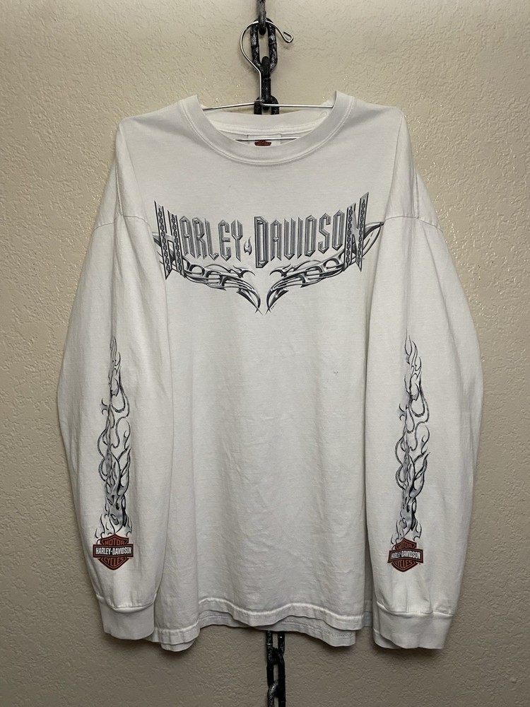 Vintage Harley-Davidson Chrome Flames Longsleeve Shirt Size L/XL