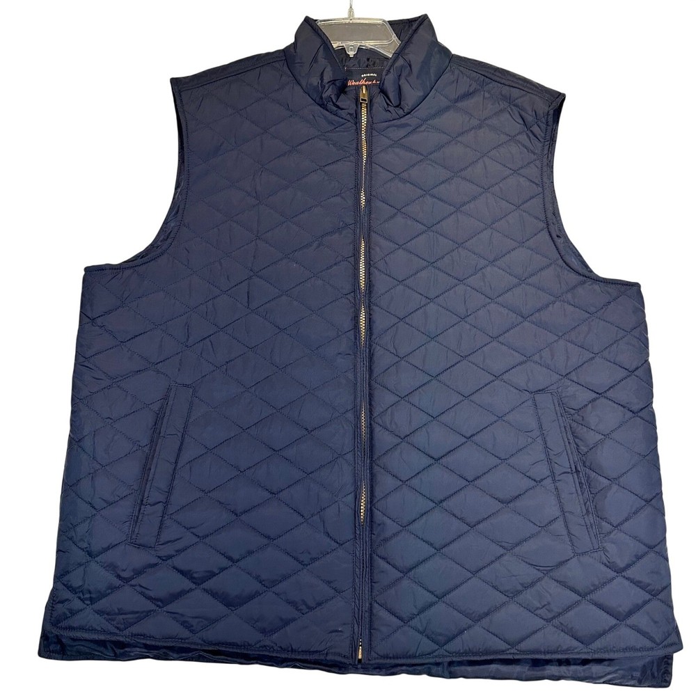 Weatherproof Vintage Mens XXL Navy Blue Quilted Full Zip Puffer Vest