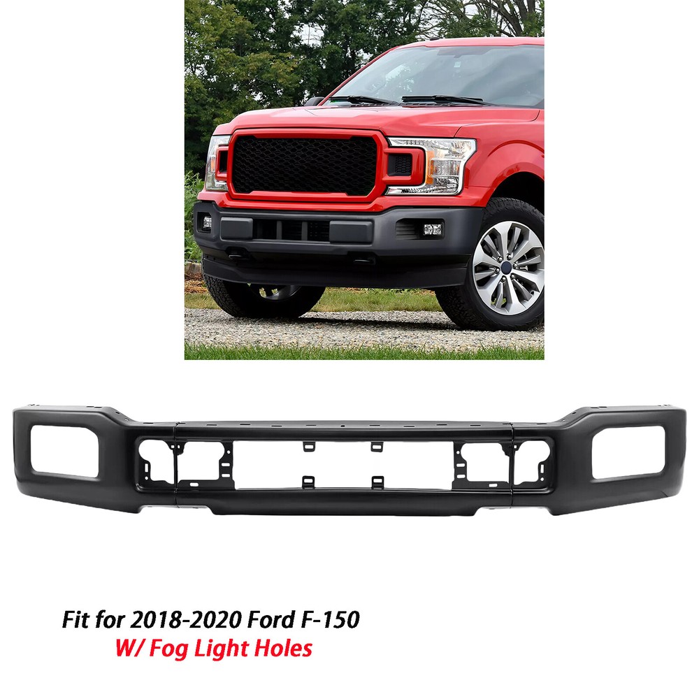 Fit For 2018-2020 Ford F150 Pickup Truck Front Bumper Face Bar w/ Fog Light Hole