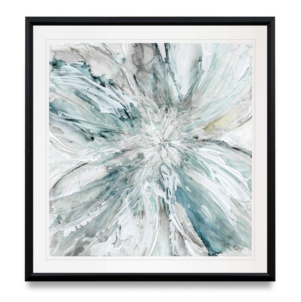 Soft Blossom Burst Framed Contemporary Flower Art Landscape Painting