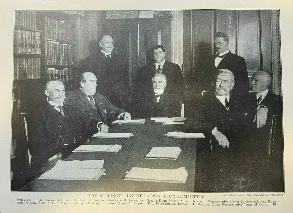 1910 Vintage Magazine Illustration Ballinger Investigation Joint Committee