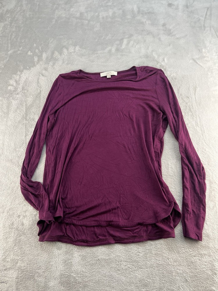 Ann Taylor Loft Basic T-Shirt Womens Medium Long Sleeve Casual