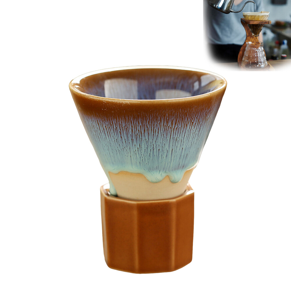 Ceramic Latte Coffee Mug Stable Structure Pull Flower Cup with Base Tools