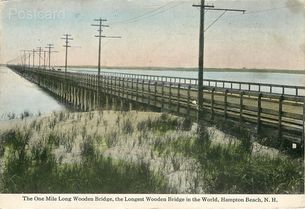 NH, Hampton Beach, New Hampshire, One Mile Long Wooden Bridge