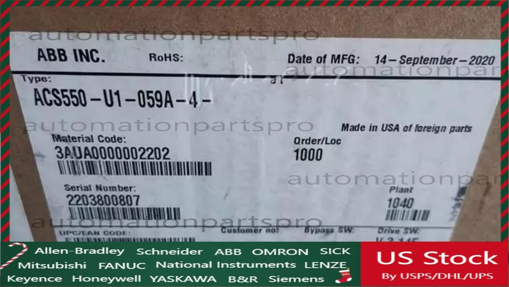 ACS550-U1-059A-4 ABB Frequency Converter Brand New in Box No Keypad