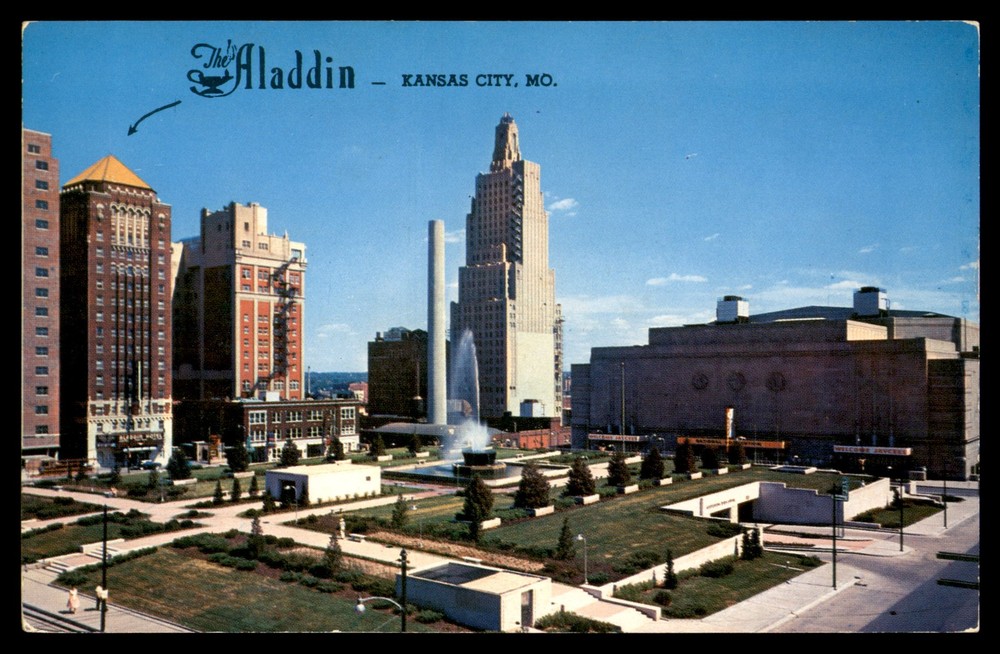 Postcard The Aladdin Hotel and Plaza - Kansas City, MO