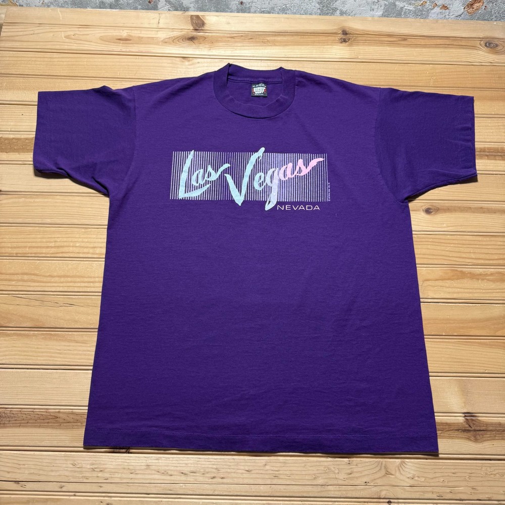 Vintage 1987 Las Vegas Nevada Casino Hotel Graphic Souvenir T-Shirt USA Made XL