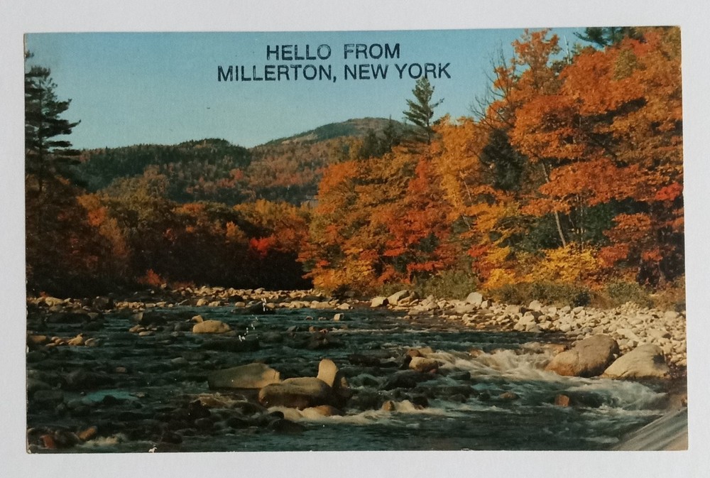 Millerton New York Autumn Swift River Fall Foliage Postcard 1989 Posted