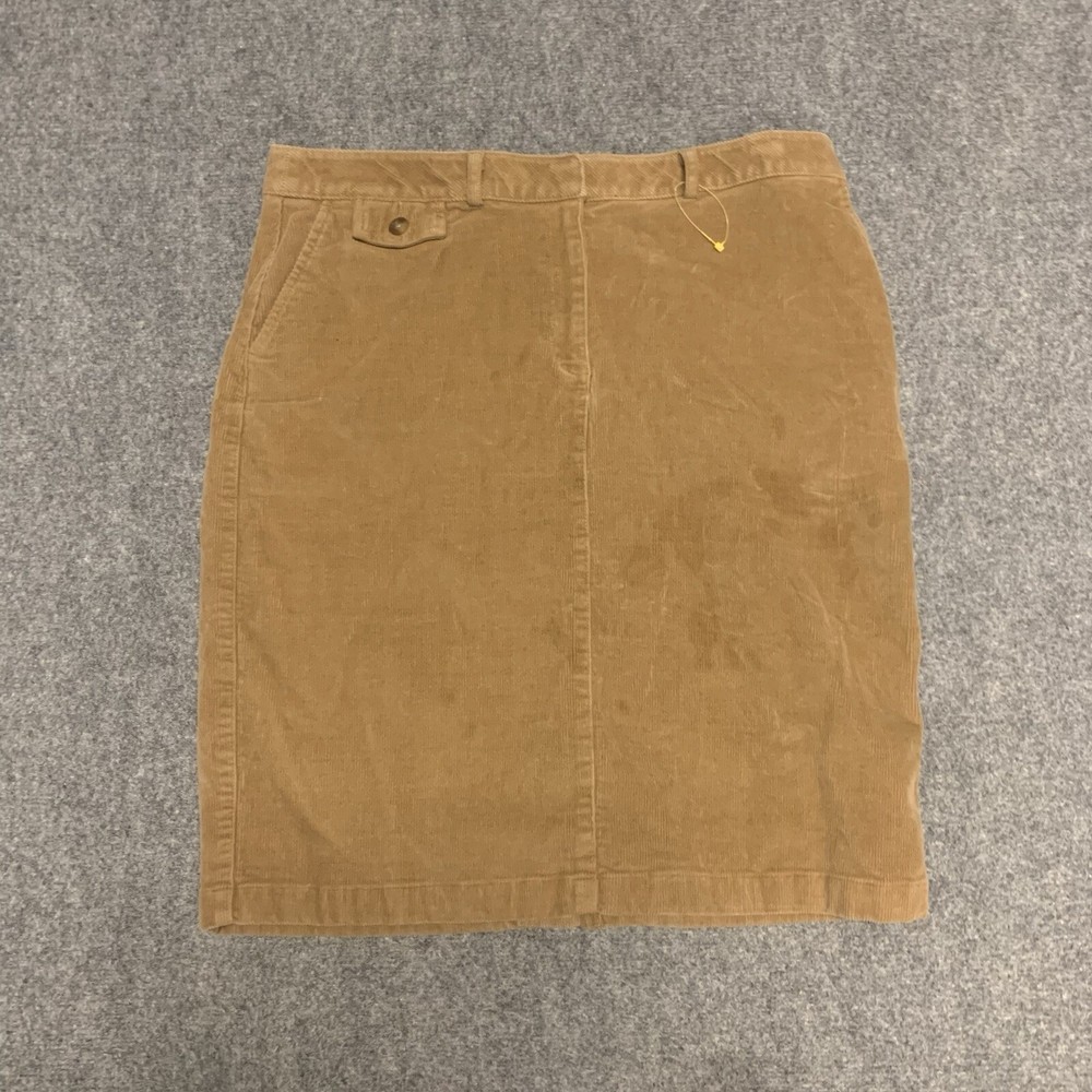 LL BEAN Womens Outdoor Hiking skirt Size 14 Cotton Corduroy Classic Fit
