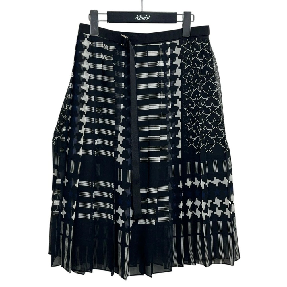 Sacai Black Pleated Wrap Skirt Size 1 Used Vintage Fashion