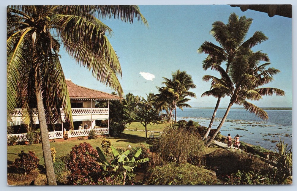 French Polynesia Papeete Hotel Tahiti Chrome Postcard