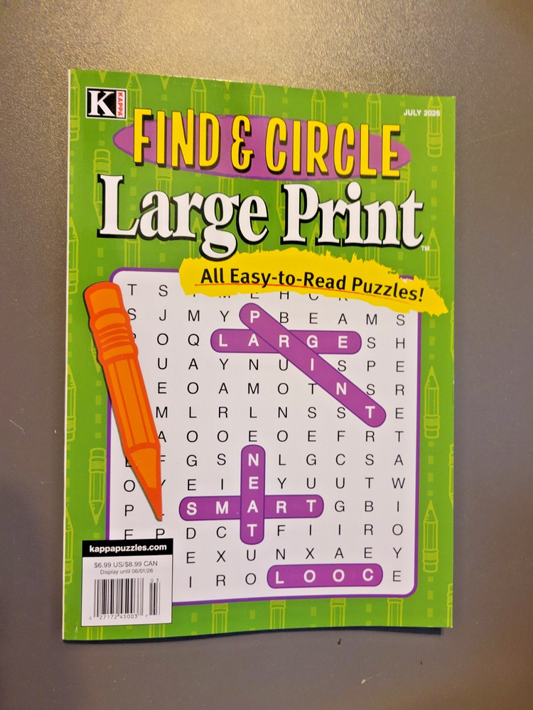 Find & Circle Large Print Puzzle Book by Kappa - All Easy -To-Read Puzzles