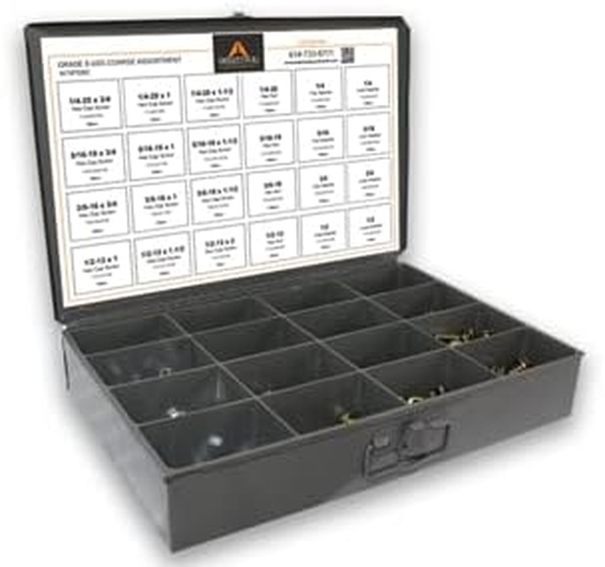 1275 Piece Metric 8.8 Nut Bolt and Washer Assortment, Hex Head Cap Screws, Flat