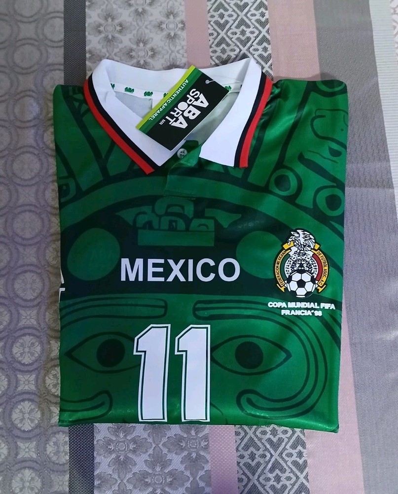 Mexico 1998 Retro Jersey #11 Blanco – Size L – Fan Replica – ABA Sport – New
