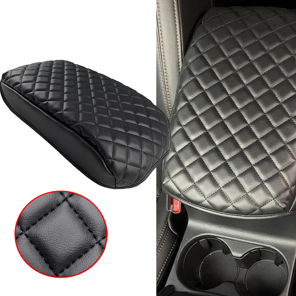 For Mazda CX-5 2018-2024 Black Center Console Lid Armrest Cover Pad PU Leather
