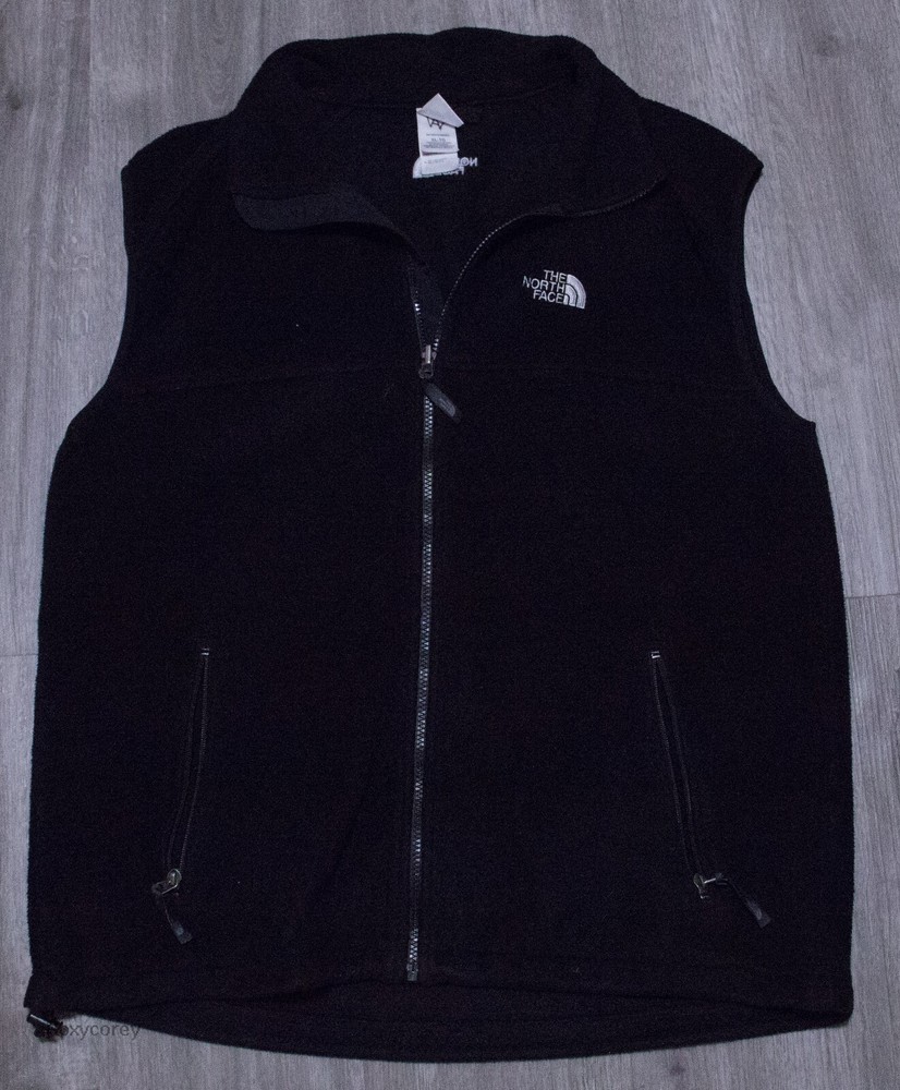 North Face Fleece Vest Polartec Full Zip Black Men's Size Xlarge